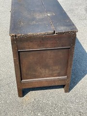 antique pilgrim period 17th c carved oak coffer primitive blanket chest