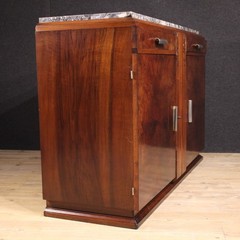 French sideboard Art Deco furniture commode in wood marble top 20th century