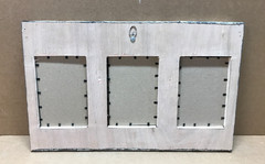 VTG Triple 4×6 Oval Photo Tin Ceiling Metal Shabby Picture Frame Old 784-26B