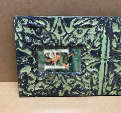 VTG 11×23 Double 4×6 Tin Ceiling Metal Green Photo Picture Frame Old 660-26B