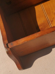 Antique Primitive Maple Wood Spice Spoon Rack Shelf Drawers Blue Porcelain Knobs