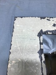 VTG Shabby 11″ Sq. Photo 4×6 Tin Ceiling Mirror Picture Frame Old 1706-25B