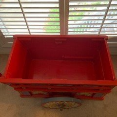 Handcrafted Costa Rican Barcart/Oxcart With Intricate Hand Painted Folk Design