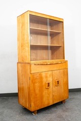 Mid Century Modern Credenza Display China Cabinet Heywood Wakefield Champagne