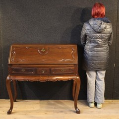 Antique bureau furniture Spanish writing desk in mahogany wood 19th century