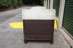 Superb Large Walnut Victorian Renaissance Revival Marble Top Washstand Cabinet