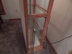 Vintage Curio Cabinet Wood & Glass; Lighted, Mirrored, Glass Shelves Eagle Ind.