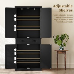 ARTPOWER 72″ Tall Kitchen Pantry Storage Cabinet with Drawer and Large, Black