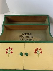 Vintage Little Mothers Wood Toy Kitchen Hutch Cupboard Cabinet 12” x 10.75”