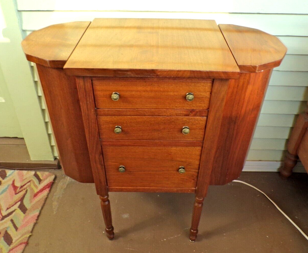Solid Walnut Sewing & Knitting Cabinet Martha Washington Professionally Restored