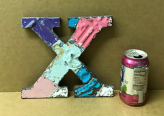 Decorative Salvaged Tin Ceiling 8″ Patchwork Mix Color Letter X Metal 164-26B