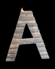 Decorative Salvage Tin Ceiling 28″ Patchwork RUST Metal VTG Letter A Old
