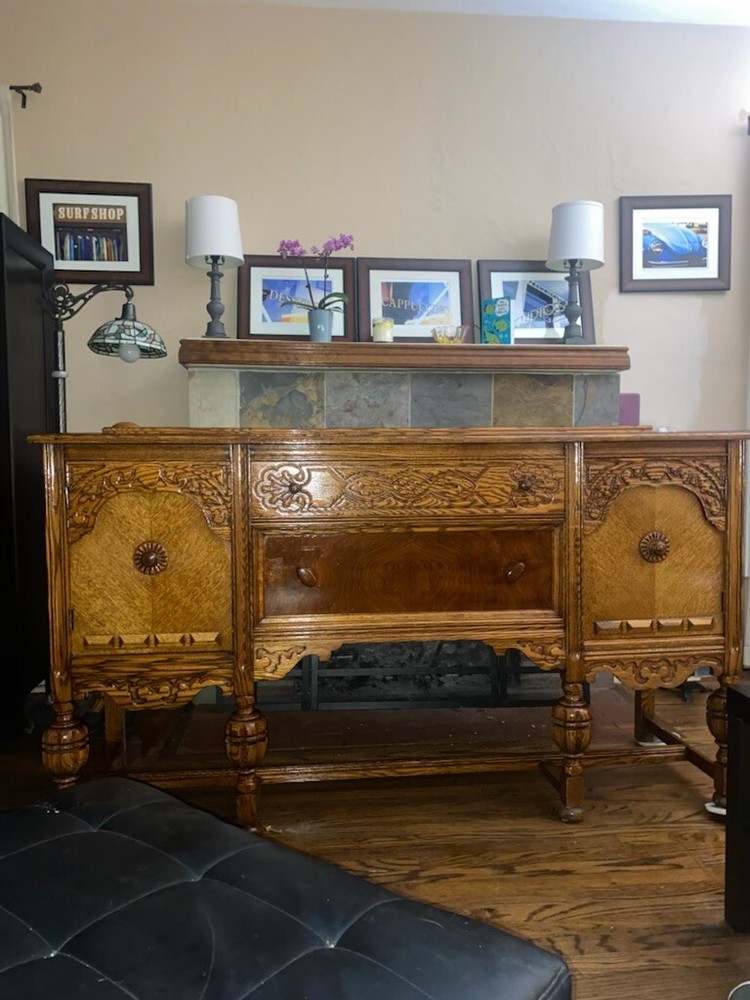 Antique Bernhardt Buffet/Sideboard, pre-1950’s, oak, two drawers and two cabinet