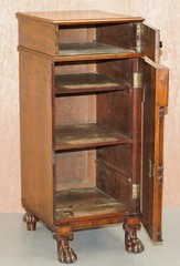 RARE PAIR OF HUGE WILLIAM IV 1830 FLAMED MAHOGANY SIDE CABINETS CAMPAIGN DRAWERS