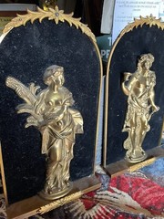 Rare Set Antique Bronze Wall Plaques Napoleon III Boulle 19th C. Style