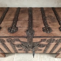 A 16th Century Iron Bound Coffer.