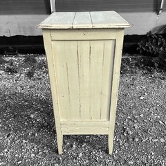 ANTIQUE FRENCH RUSTIC PAINTED TALL CUPBOARD c1900