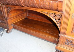 Antique Highly Carved Victorian Oak Sideboard – original finish