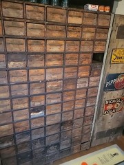 Antique Hand Made Flower Mill/ Apothecary 91 Drawers Wow RARE!!! Cabinet Only