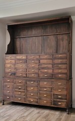 Large Antique Apothecary Case Cabinet 45 drawers