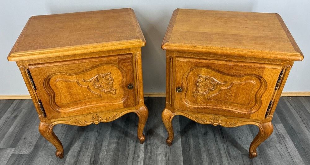 Amazing Pair French Bedside Tables Cupboards Cabinets Louis XVI (LOT 2830)