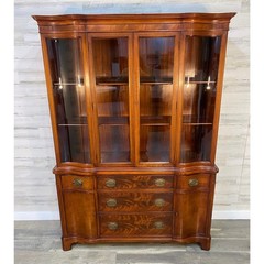 Morganton Mahogany Serpentine Breakfront Hutch 1940’s
