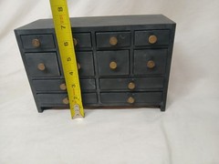Antique Wood Black Apothecary Cabinet 12 Drawer Oddity Miniatures Lot RANDOM