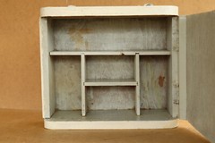 Antique Vintage Wooden Medical Box First Aid Chest Wall Shelf Cupboard 1940’s