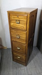 Vintage National Mt. Airy Solid Oak Wood 4-Drawer File Cabinet Mission Style