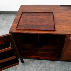 Mid Century Modern Compact Credenza Cabinet Refrigerator Storage Silkeborg Lock