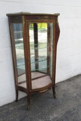 French Late 1800s Hand Painted Vitrine Display Curio Cabinet Cupboard 6078