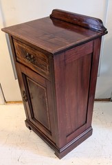 Antique 1890-1910 Edwardian Inlaid Half Commode Bedside Stand Cabinet