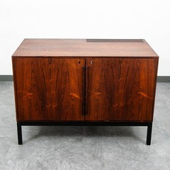 Mid Century Modern Compact Credenza Cabinet Refrigerator Storage Silkeborg Lock