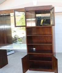 Campaign Henredon Vintage Wall Unit / Entertainment Center with Brass Hardware
