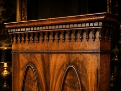 Antique Edwardian Mahogany Corner Cabinet Gothic Flame Veneer UK DELIVERY