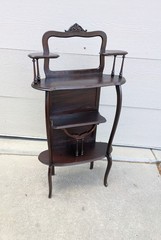 Antique Larkin Art Nouveau Victorian Mahogany Display Shelf Etagere Parlor Stand