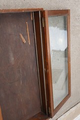 Antique wood and glass display cabinet