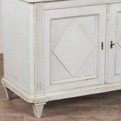19th Century Swedish Gray Painted Pine Bookcase Display Cabinet