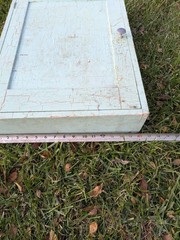 Antique Shabby Chic Medicine Cabinet 16 x 22″ Teal Blue Gold Distressed