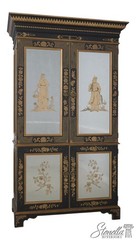 70937: EJ VICTOR Chinoiserie Eglomise Mirror Door Bar Cabinet