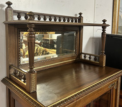 Antique Louis XVI French Walnut Sheet Music Cabinet Entryway Display Storage