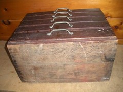 Vintage Primitive Handmade Wooden Cabinet with Drawers