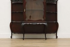 English Antique Carved Mahogany Etagere Curio or Bar Cabinet #52843