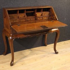 Antique bureau furniture Spanish writing desk in mahogany wood 19th century