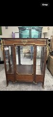 French Ormolu Inlaid Marquetry Vitrine