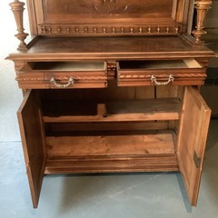 Antique Country French Carved Walnut Cupboard, 19th Century