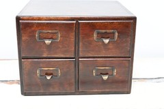Antique . Shaw Walker Company Antique Quarter Sawn Oak 4 Drawer Desk File Cabine