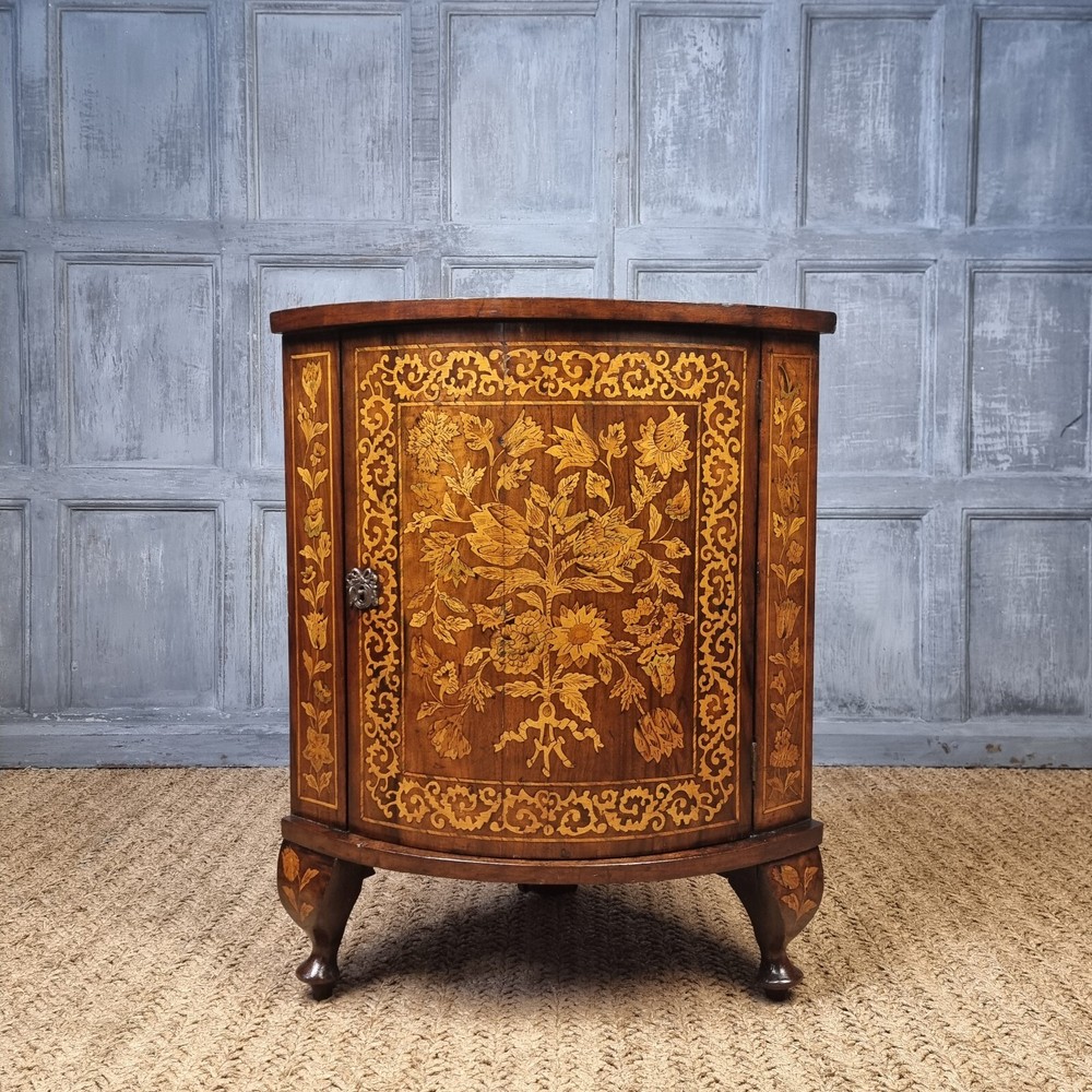 An 18th Century Marquetry Floor Standing Corner Cupboard.