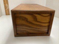 One Drawer Oak File Card Drawer w/ Brass handle Library Ref 4×6