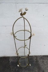 Hollywood Regency Brass Painted Finish Display Shelving Etagere 5460